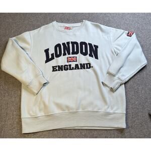 Woman’s Crew Neck London England Sweatshirt Size Large Light Blue KK Apparel